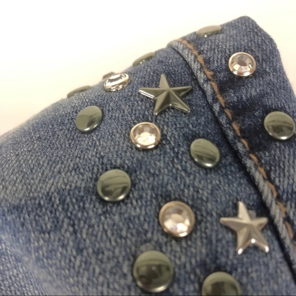 Seven7 Girlfriend Studded Rhinestone Stars Jeans Women's SZ 8 NEW High Rise